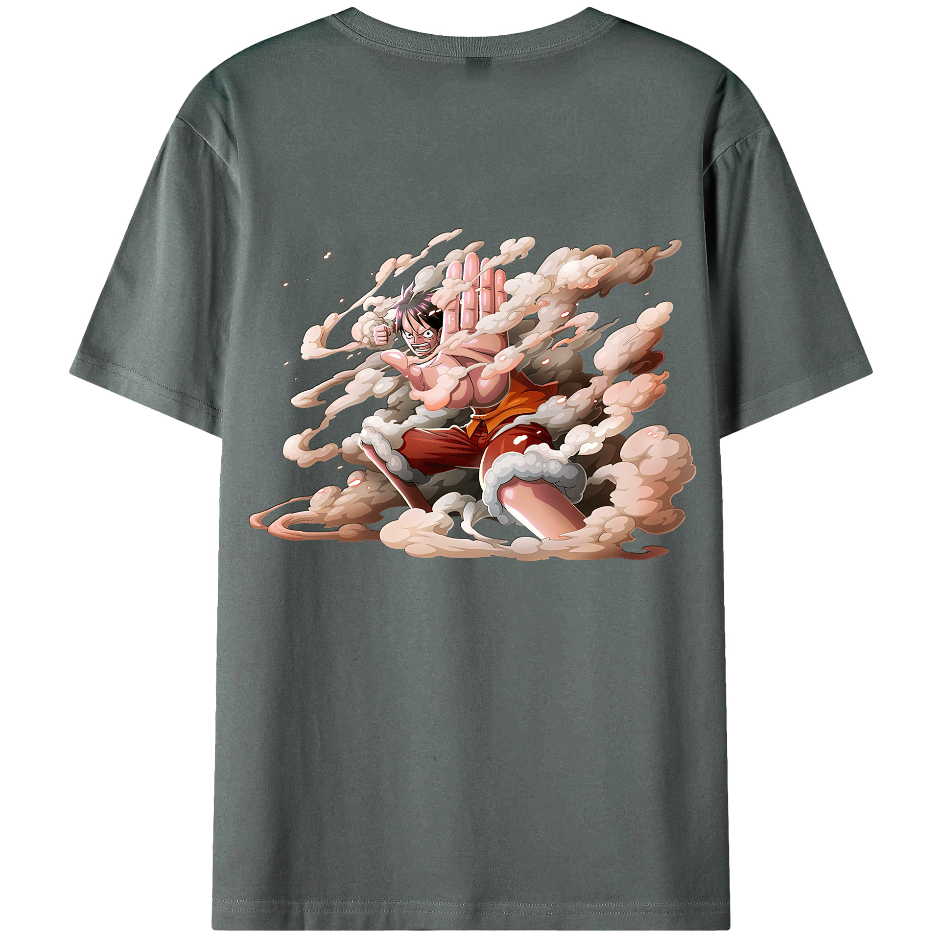 （画像用） ワンピース モンキー・D・ルフィ ONE PIECE Monkey D. Luffy 綿100％ メンズ半袖Tシャツ（バックプリント） 通気性